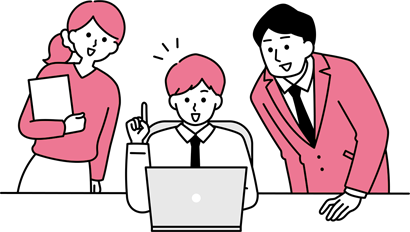 メリットを確認する社員イメージ